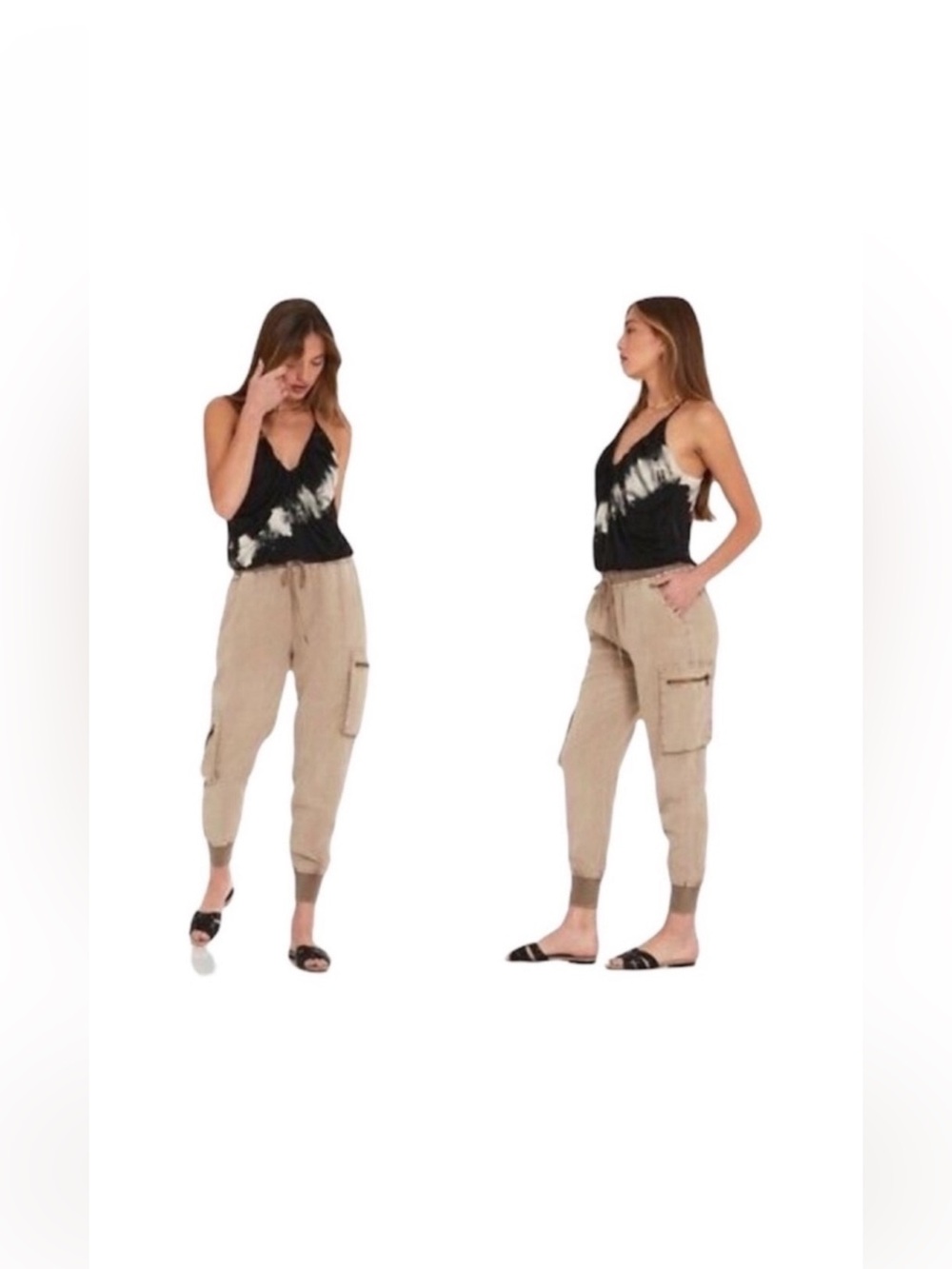 Young Fabulous & Broke NWT pull on Jupiter tan Tencel jogger cargo pant medium